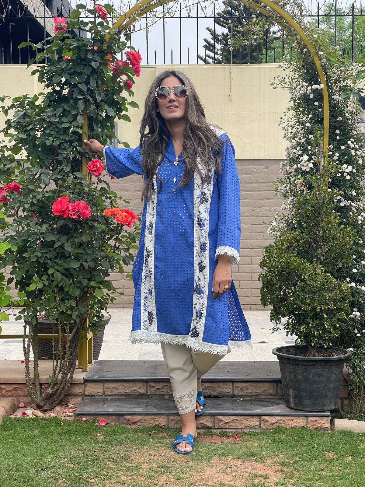 Eyelet Tunic Blue