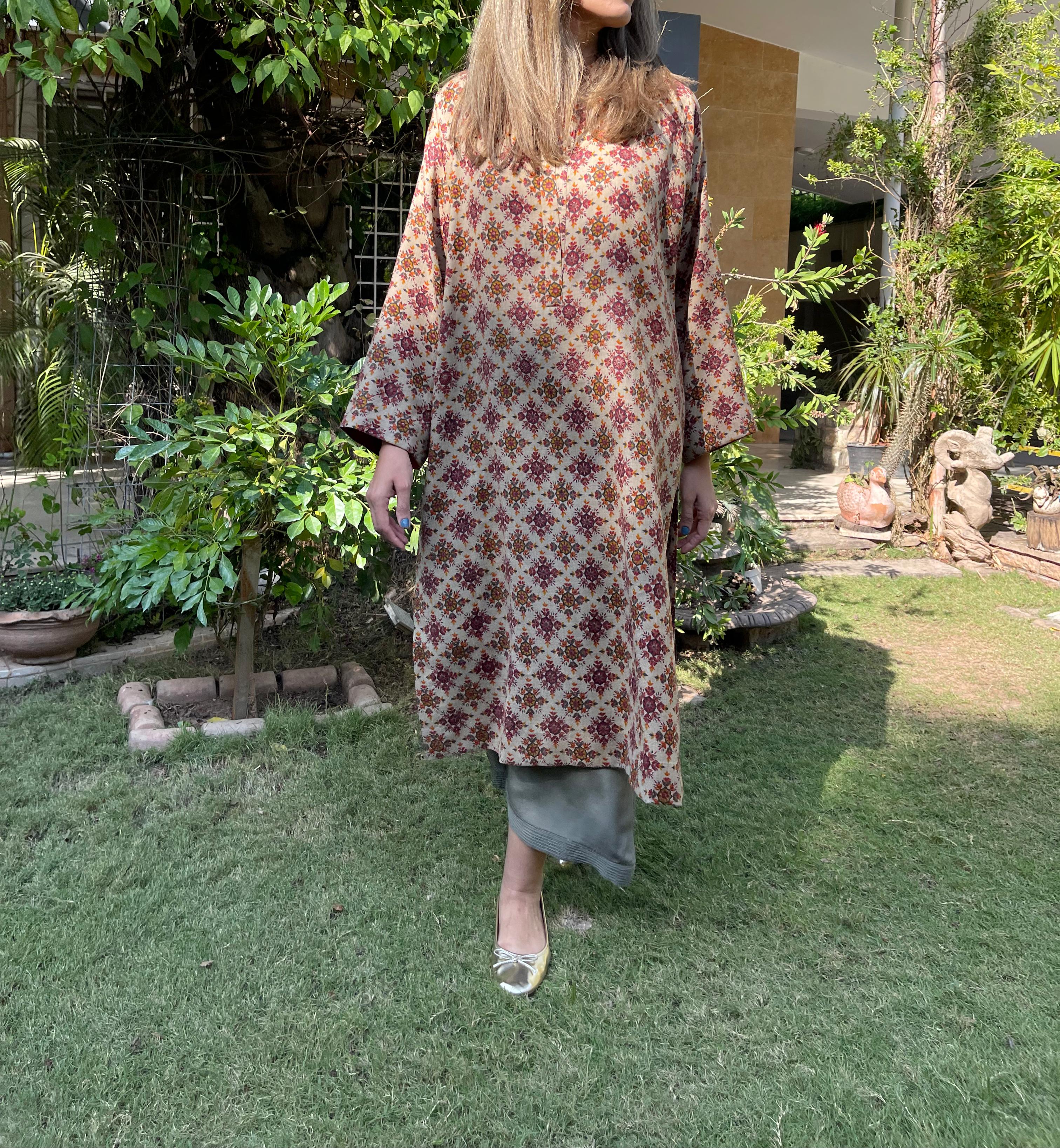 Shawl Kurta Printed