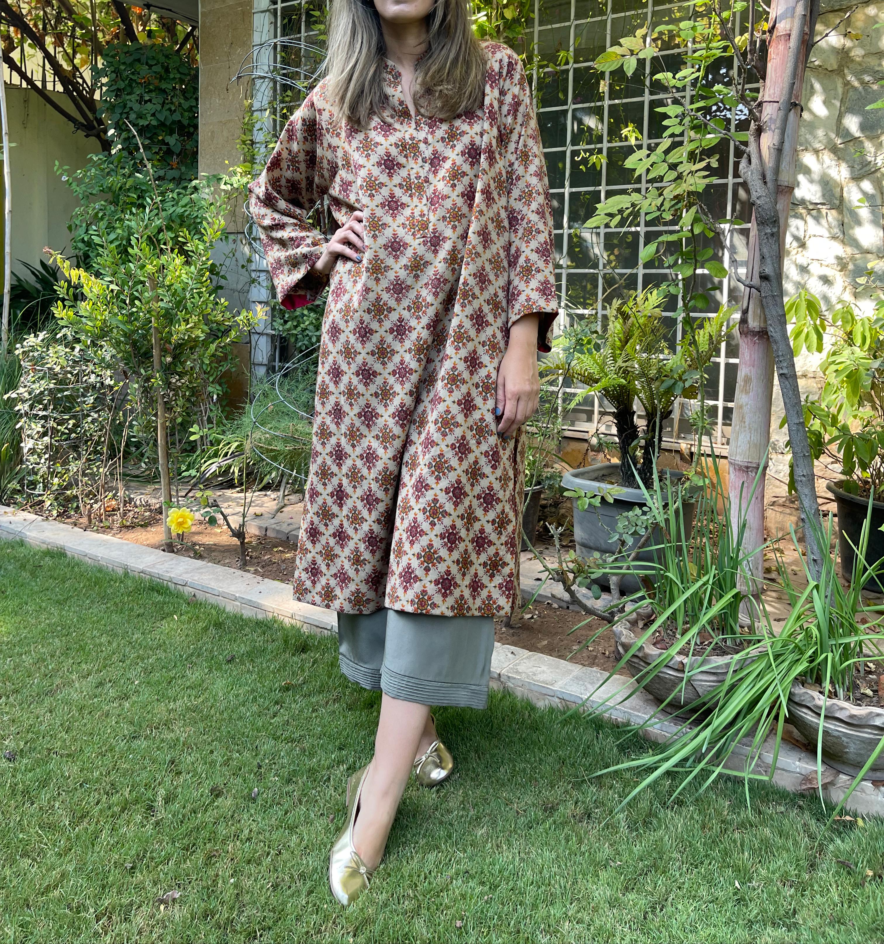 Shawl Kurta Printed